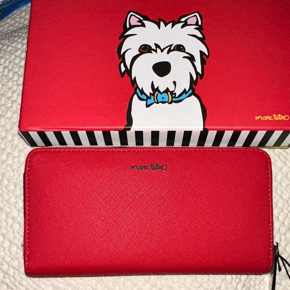 Marc Tetro Red and White Dog Large Wallet (NWT) - Picture 3 of 5
